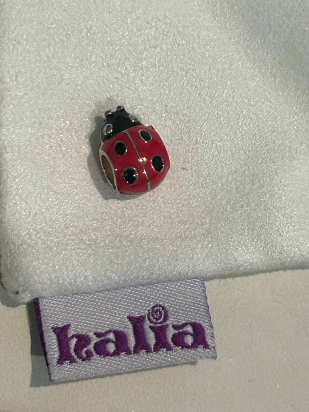NEW Halia “A Lady Tonight” Ladybug Charm - Red & Black Enamel/Sterling Silver